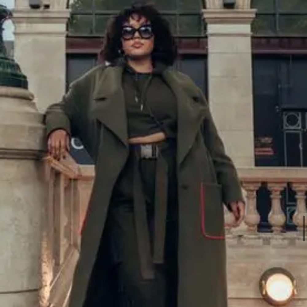 Fashion to Figure x GabiFresh Green and Orange Trench Coat - 20